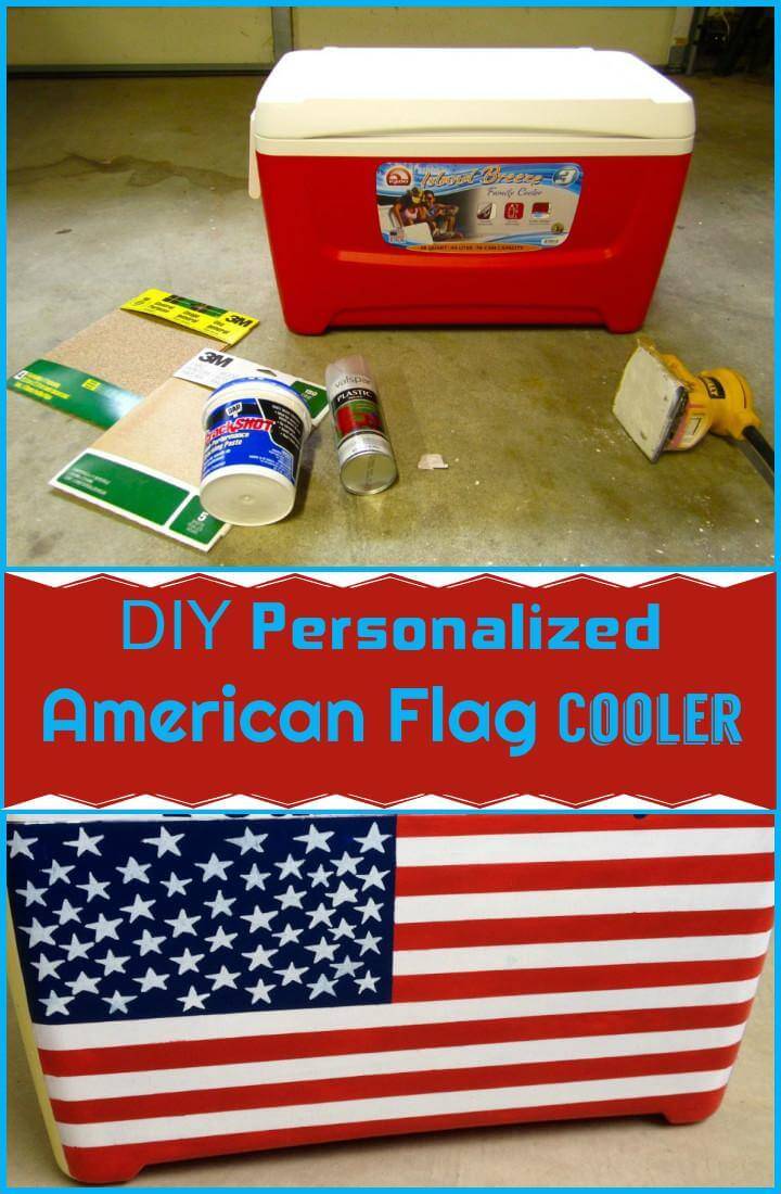 DIY personalized American flag cooler